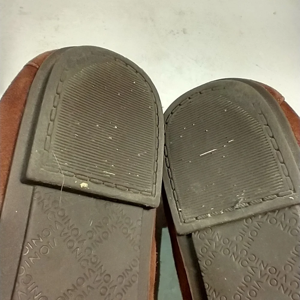 Vionic Spark Minna Brown Suede Snakeprint Ballet Flats Women's sz 7.